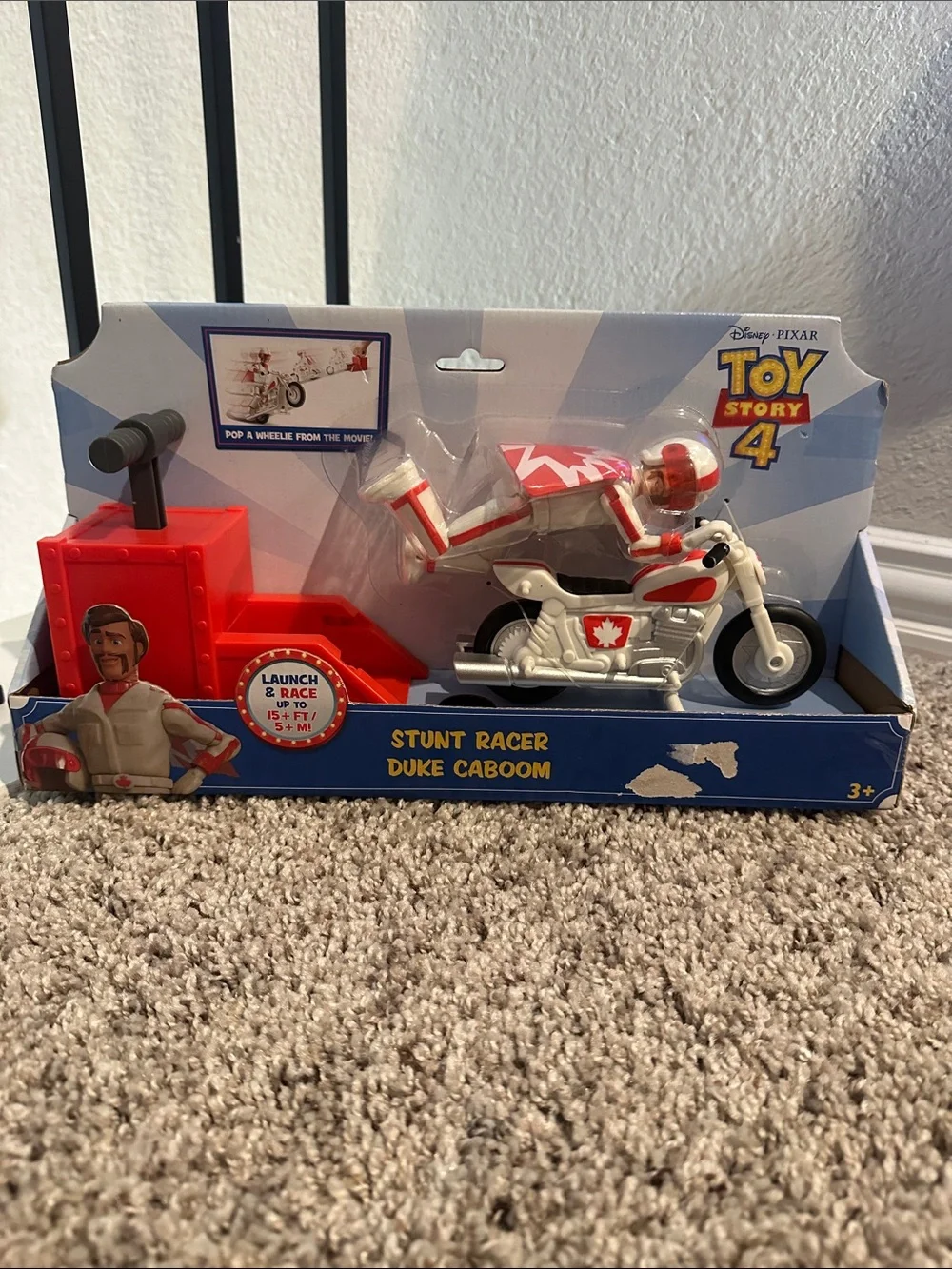 Toy Story 4 Stunt Racer Duke Caboom Motorcycle Toy - Red & White (in box!)